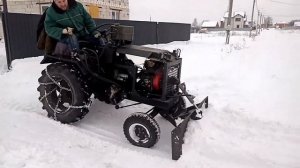 Самодельный минитрактор дизель 10л.с. снег 2022