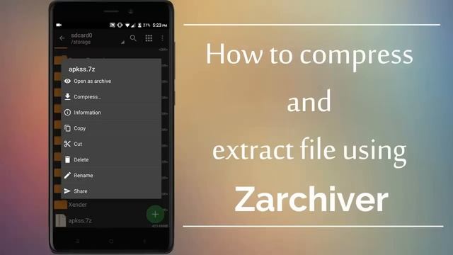 Compress & Extract Zip Files Using Zarchiver