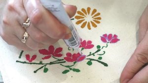 Шоппер. Рисунок по ткани. Делаем своими руками.