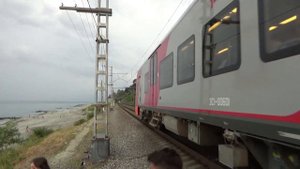 Электропоезда Ласточка ЭС1-008-ЭС1-006 с маршрутом Туапсе-Имеретинский курорт (Олимпийский парк)