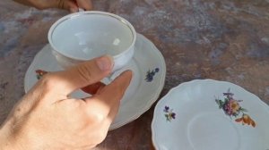 ?Распаковка находок БАРАХОЛКА Германия - #11 Роскошные чайные трио #фарфор