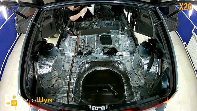 Шумоизоляция пола с арками ВАЗ 2114 в уровне Комфорт. АвтоШум.
