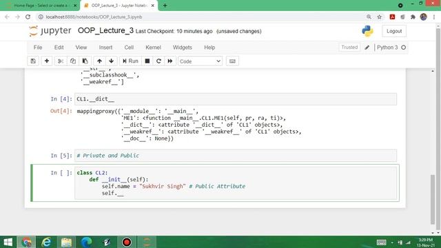 OOPs in Python Lecture 3 : Public and Private Attributes