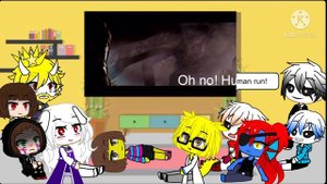 Undertale and Oc reacts to Godzilla vs MUTO (Gacha Club Au)