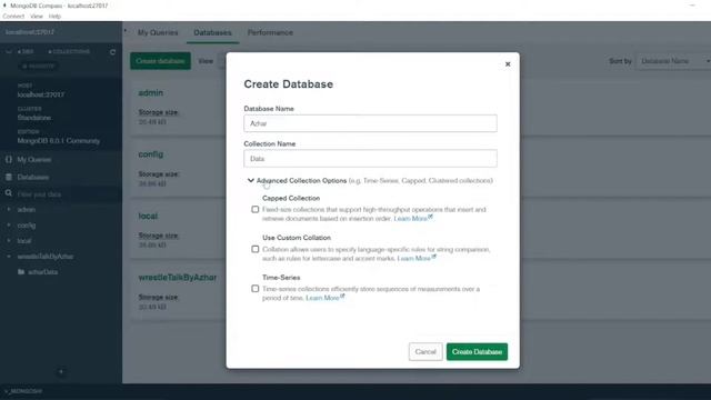 Create Database, Collections, and Documents in MongoDB Compass