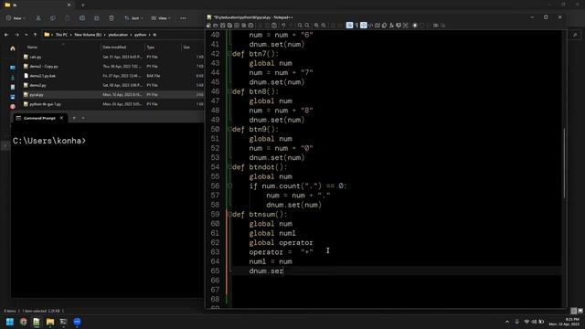 PYTHON TKINTER DEVELOPING CALCULATOR CODING