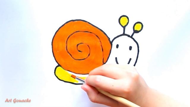 HOW TO DRAW A PICTURE of a snail and COLOR it? КАК НАРИСОВАТЬ КАРТИНКУ улитки? смотреть онлайн