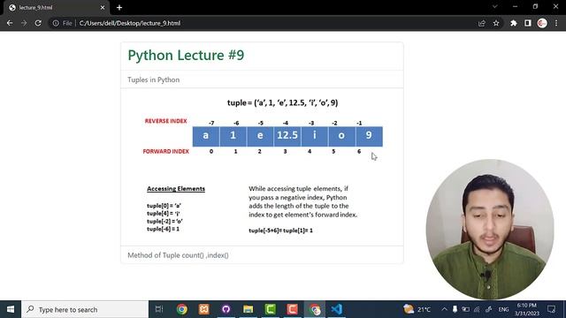 Python Tuple Datatype ?and its Methods index(), count() ||   (Lecture #9)?