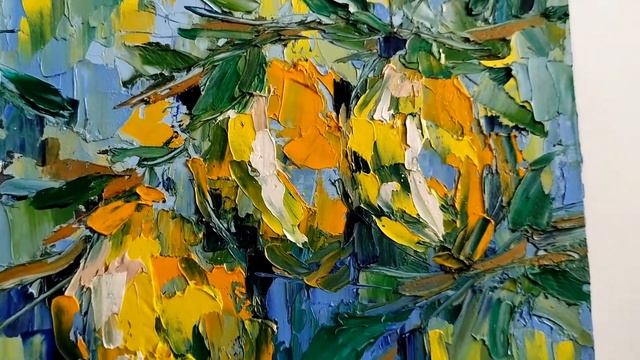 Картина маслом Лимоны в саду смотреть онлайн