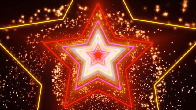 Neon Lights Star Tunnel and Galaxy Abstract Glow Particles Moving Wallpaper Background смотреть онлайн