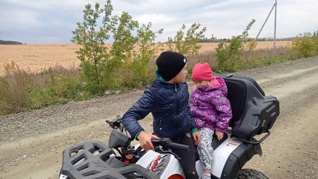 Покатушки квадроцикл kayo Bull 150.Дети в полном восторге. смотреть онлайн