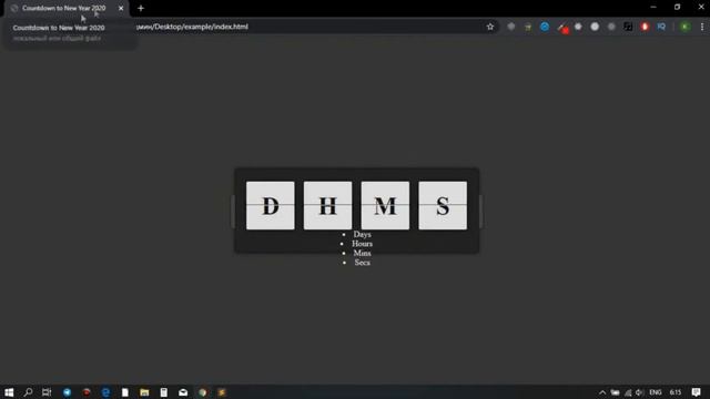 Countdown to New Year 2020 | Coming Soon Page Using Html CSS & Javascript
