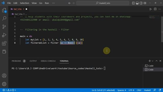 Haskell Programming Tutorial # 5 | Filter in Haskell | Coursework help for Haskell | UBprogrammer