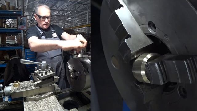 Обработка граней шестигранника на токарном.