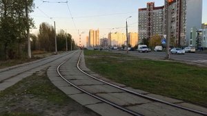 Старый красный трамвай, Киев, трамвай номер пять, Троещина. Ноябрь 2020.