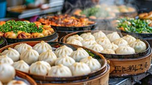 Безумно вкусно! Коллекция популярной уличной еды. Массовое производство вьетнамских булочек на пару.