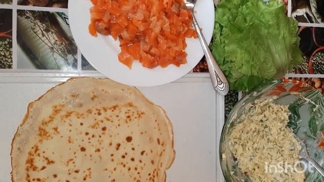 Закуска из блинчиков с форелью на праздничный стол!