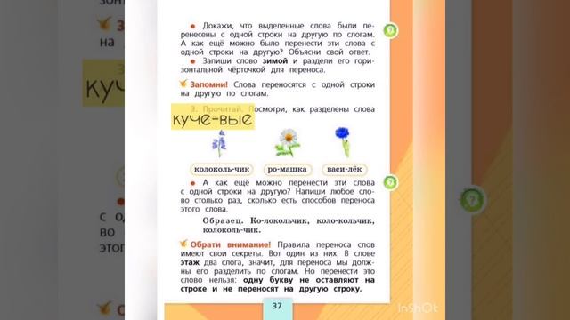 Русский язык 1 класс. Перенос слова по слогам.