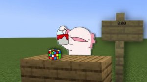 Фыр фыр фыр плюх бам | Аксолотль собирает кубик Рубика в Майнкрафте