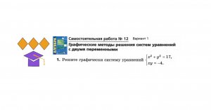 9 класс. Углубленный уровень. Мерзляк
Решите графически систему уравнений х^2+y^2=17 и ху=-4