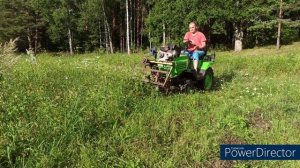 Тест покоса ботвы - Пробуем косить ботву с роторной косилкой - КМЗ - Роторная косилка - Косит Ботву
