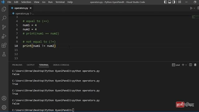Comparison operators | Lecture 10 | Python for Beginners