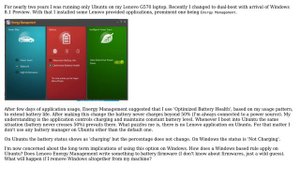Lenovo Energy Management - Battery life on dual boot
