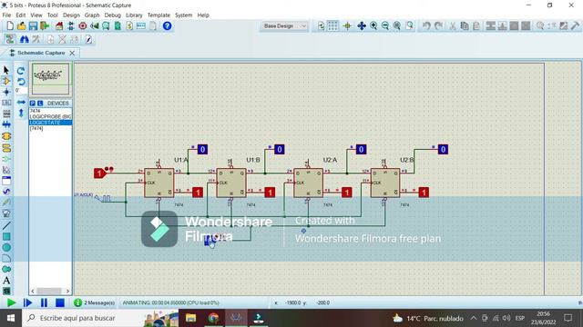 Proteus registro para 5 bits con entrada en serie, salida en paralelo смотреть онлайн