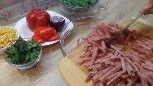 САЛАТ рецепт УДИВИТ и ПОКОРИТ |Рецепт Салата со спаржей, перцем и ветчиной| Green Beans Salad Recip