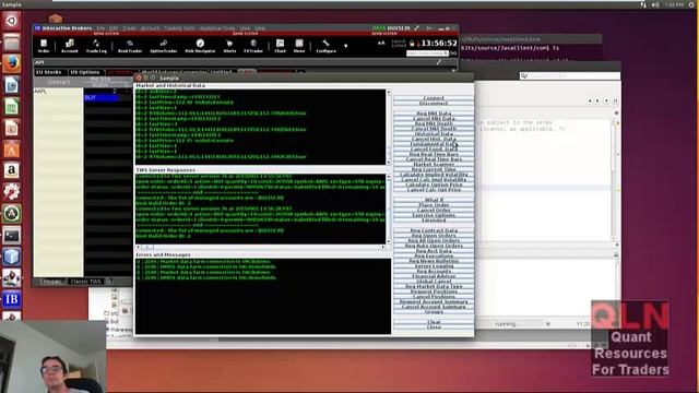 Interactive Brokers TWS market data demo with Java API in Ubuntu Linux смотреть онлайн