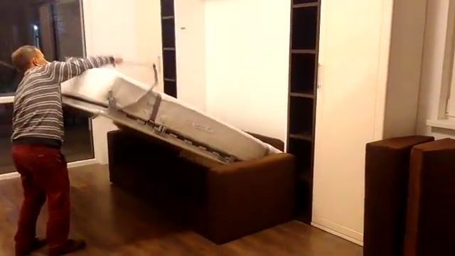 Двухспальная откидная кровать трансформер с диваном Карина