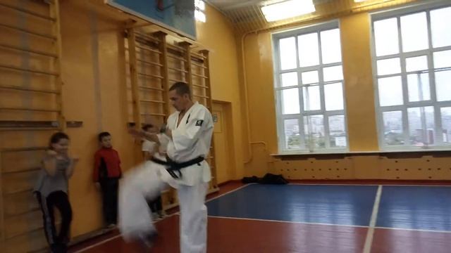 Хидза-гери с подпрыжкой в Карате Кёкусинкай. Полный варик смотреть онлайн