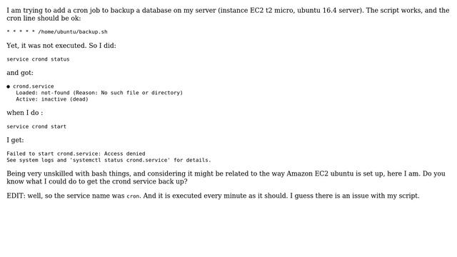 Ubuntu: How can I install the crond service on an ubuntu server 16.4? смотреть онлайн