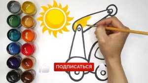 Draw a car for kids/Рисуем машинку для детей/Bolalar uchun moshina chizish