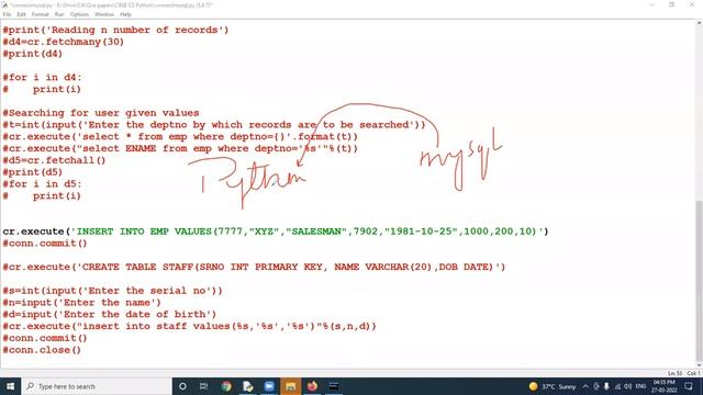 MySql - Python Connection | Database | CBSE | Class 12th | PART-2