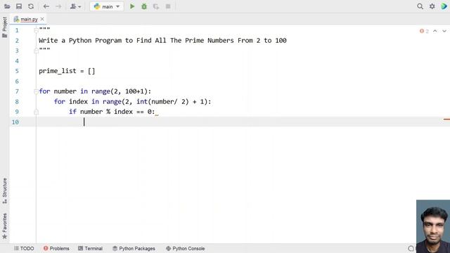 Write a Python Program to Find All The Prime Numbers From 2 to 100