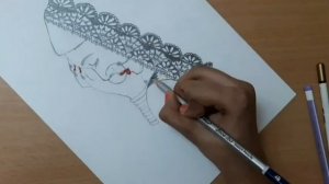 recreated farjana drawing academy/pencil sketch of a bride/mandala art