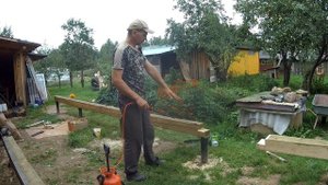 Пришлось делать основу из "Крученого бруса"! // Пристройка к деревенскому дому!