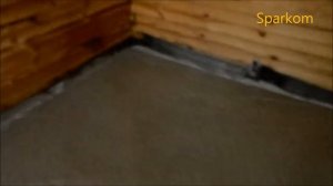 Бетонные полы по грунту баня на бетонных сваях!!!