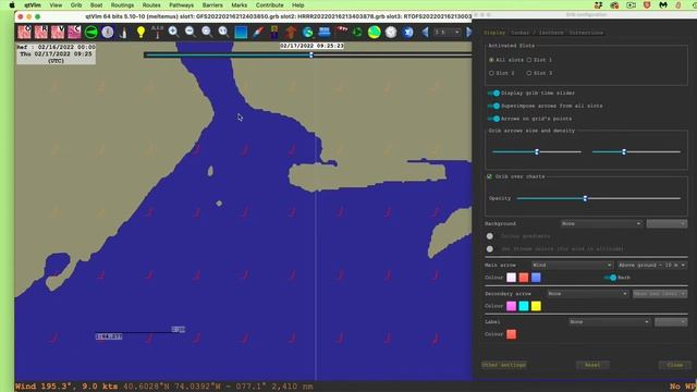 Grib Display Options in qtVlm смотреть онлайн
