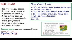 ГДЗ 4 класс, Русский язык, Упражнение. 62  Канакина В.П Горецкий В.Г Учебник, 2 часть