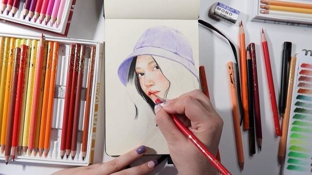Colored Pencils Portrait | Process Video | Портрет цветными карандашами