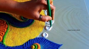 #1466 Diwali peacock rangoli designs   sankranthi muggulu   रंगोली   satisfying video