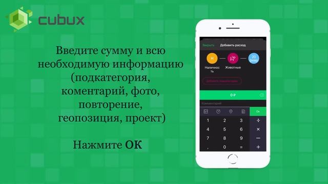 Как создать расход в приложении Cubux? смотреть онлайн