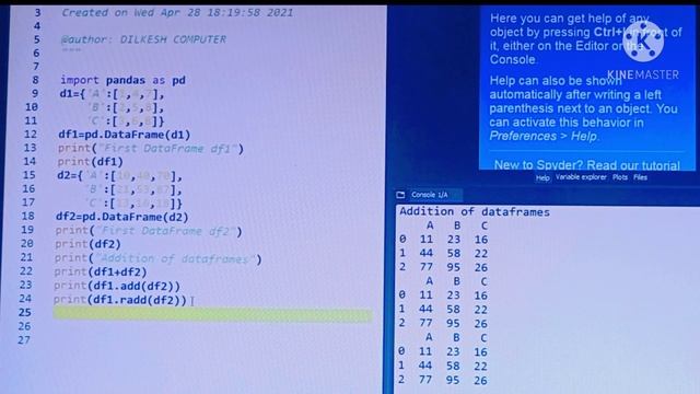 BINARY OPERATIONS ON DATA FRAMES IN PYTHON