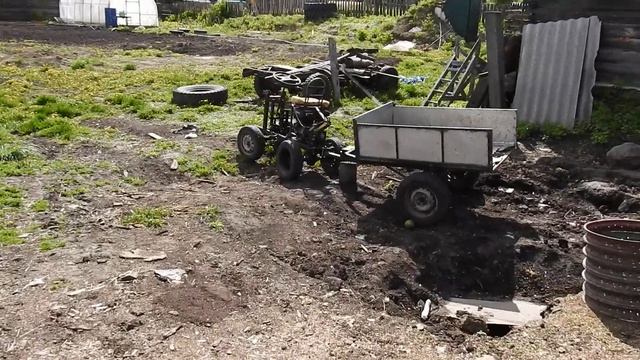 самодельный КВАДРОЦИКЛ двигатель ОКА колёса УАЗ. трактор и мотоблок с адаптером. смотреть онлайн