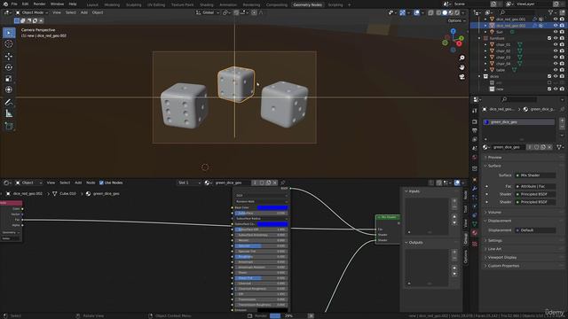 Chapter 2 - Starting with Blender (3.2), Lecture 21- Lecture 15 Replacing and render geometry dices