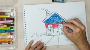 Как нарисовать дом в деревне | Поэтапный урок рисования для детей от 4-х лет