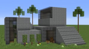 Майнкрафт - Как построить современный дом из андезита. Minecraft