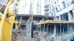 Строим стилобат в ЖК "5-й континент" / Construction of parking in a residential complex time lapse